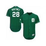 Men's Majestic Detroit Tigers #28 J. D. Martinez Green Celtic Flexbase Authentic Collection MLB Jersey