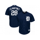 Men's Majestic Detroit Tigers #28 J. D. Martinez Replica Navy Blue Cool Base MLB Jersey