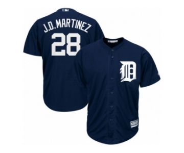 Men's Majestic Detroit Tigers #28 J. D. Martinez Replica Navy Blue Cool Base MLB Jersey