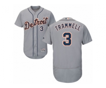 Men's Majestic Detroit Tigers #3 Alan Trammell Grey Flexbase Authentic Collection MLB Jersey