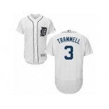 Men's Majestic Detroit Tigers #3 Alan Trammell White Flexbase Authentic Collection MLB Jersey