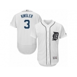 Men's Majestic Detroit Tigers #3 Ian Kinsler White Flexbase Authentic Collection MLB Jersey