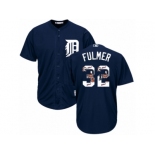 Men's Majestic Detroit Tigers #32 Michael Fulmer Authentic Navy Blue Team Logo Fashion Cool Base MLB Jersey