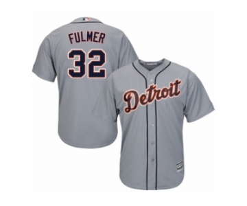 Men's Majestic Detroit Tigers #32 Michael Fulmer Replica Grey Road Cool Base MLB Jersey