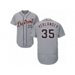 Men's Majestic Detroit Tigers #35 Justin Verlander Grey Flexbase Authentic Collection MLB Jersey