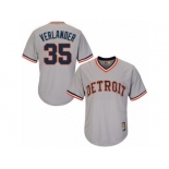 Men's Majestic Detroit Tigers #35 Justin Verlander Replica Grey Cooperstown MLB Jersey