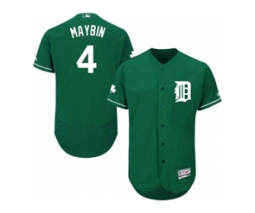 Men's Majestic Detroit Tigers #4 Cameron Maybin Green Celtic Flexbase Authentic Collection MLB Jersey