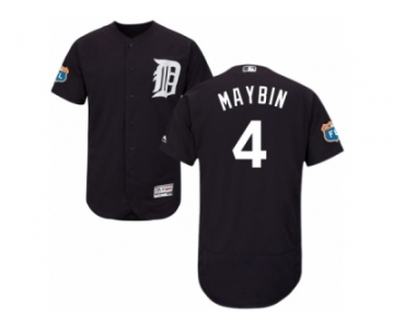 Men's Majestic Detroit Tigers #4 Cameron Maybin Navy Blue Flexbase Authentic Collection MLB Jersey