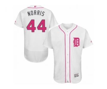 Men's Majestic Detroit Tigers #44 Daniel Norris Authentic White 2016 Mother's Day Fashion Flex Base MLB Jersey