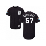 Men's Majestic Detroit Tigers #57 Francisco Rodriguez Navy Blue Flexbase Authentic Collection MLB Jersey