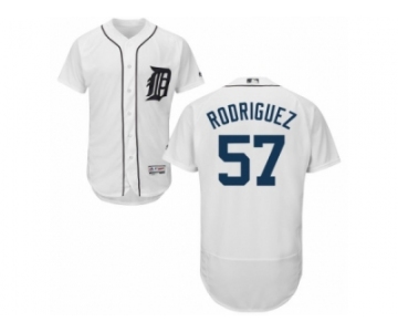 Men's Majestic Detroit Tigers #57 Francisco Rodriguez White Flexbase Authentic Collection MLB Jersey