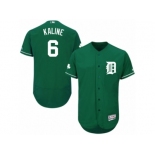 Men's Majestic Detroit Tigers #6 Al Kaline Green Celtic Flexbase Authentic Collection MLB Jersey