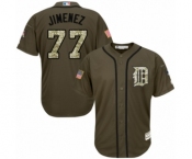 Men's Majestic Detroit Tigers #77 Joe Jimenez Authentic Green Salute to Service MLB Jerse