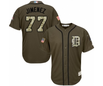 Men's Majestic Detroit Tigers #77 Joe Jimenez Authentic Green Salute to Service MLB Jerse