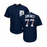 Men's Majestic Detroit Tigers #77 Joe Jimenez Authentic Navy Blue Team Logo Fashion Cool Base MLB Jersey