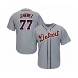 Men's Majestic Detroit Tigers #77 Joe Jimenez Replica Grey Road Cool Base MLB Jersey