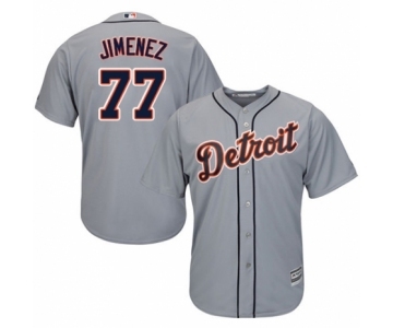 Men's Majestic Detroit Tigers #77 Joe Jimenez Replica Grey Road Cool Base MLB Jersey