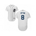 Men's Majestic Detroit Tigers #8 Justin Upton White Flexbase Authentic Collection MLB Jersey