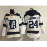 mlb jerseys detroit tigers #24 cabrera white[pullover hooded sweatshirt]