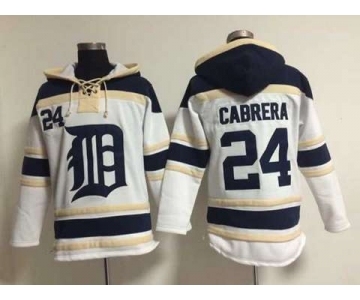 mlb jerseys detroit tigers #24 cabrera white[pullover hooded sweatshirt]