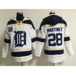 mlb jerseys detroit tigers #28 martinez white[pullover hooded sweatshirt](martinez)