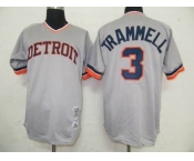 mlb jerseys detroit tigers #3 trammelll m&n grey