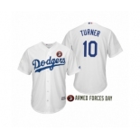 2019 Armed Forces #10 Day Justin Turner Los Angeles Dodgers White Jersey