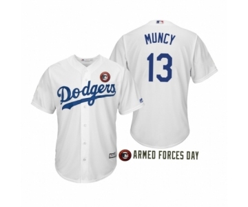 2019 Armed Forces Day #13 Max Muncy Los Angeles Dodgers White Jersey