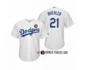 2019 Armed Forces Day #21 Walker Buehler Los Angeles Dodgers White Jersey