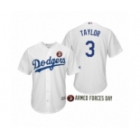 2019 Armed Forces Day #3 Chris Taylor Los Angeles Dodgers White Jersey