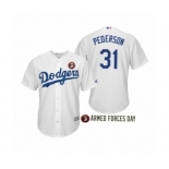 2019 Armed Forces Day #31 Joc Pederson Los Angeles Dodgers White Jersey