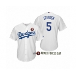 2019 Armed Forces Day #5 Corey Seager Los Angeles Dodgers White Jersey