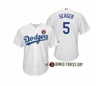 2019 Armed Forces Day #5 Corey Seager Los Angeles Dodgers White Jersey