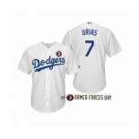 2019 Armed Forces Day #7 Julio Urias Los Angeles Dodgers White Jersey