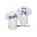 2019 Armed Forces Day #74 Kenley Jansen Los Angeles Dodgers White Jersey