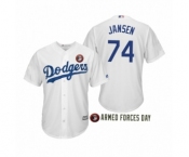 2019 Armed Forces Day #74 Kenley Jansen Los Angeles Dodgers White Jersey