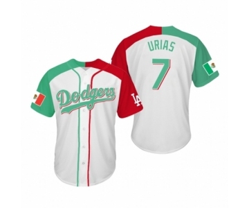 Julio Urias #7 Los Angeles Dodgers Two-Tone Mexican Heritage Night Cool Base Jersey