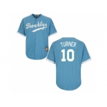 Los Angeles Dodgers #10 Justin Turner Light Blue Cooperstown Throwback Stitched Baseball Jersey