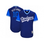 Los Angeles Dodgers #10 Justin Turner Redturn2 Authentic Navy Blue 2017 Players Weekend MLB Jersey