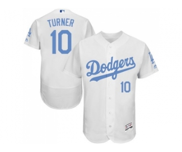 Los Angeles Dodgers #10 Justin Turner White Flexbase Authentic Collection 2016 Father's Day Stitched Baseball Jersey