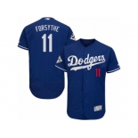 Los Angeles Dodgers #11 Logan Forsythe Authentic Royal Blue Alternate 2017 World Series Bound Flex Base MLB Jersey