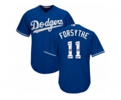 Los Angeles Dodgers #11 Logan Forsythe Authentic Royal Blue Team Logo Fashion Cool Base MLB Jersey