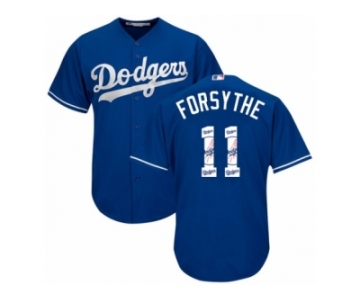 Los Angeles Dodgers #11 Logan Forsythe Authentic Royal Blue Team Logo Fashion Cool Base MLB Jersey