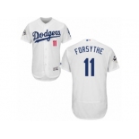 Los Angeles Dodgers #11 Logan Forsythe Authentic White Home 2017 World Series Bound Flex Base MLB Jersey