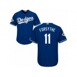 Los Angeles Dodgers #11 Logan Forsythe Replica Royal Blue Alternate 2017 World Series Bound Cool Base MLB Jersey