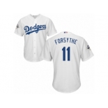 Los Angeles Dodgers #11 Logan Forsythe Replica White Home 2017 World Series Bound Cool Base MLB Jersey