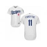 Los Angeles Dodgers #11 Logan Forsythe White Flexbase Authentic Collection MLB Jersey