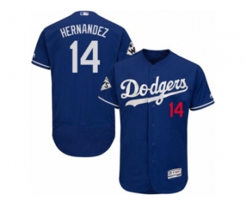 Los Angeles Dodgers #14 Enrique Hernandez Authentic Royal Blue Alternate 2017 World Series Bound Flex Base MLB Jersey