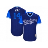 Los Angeles Dodgers #14 Enrique Hernandez Kike Authentic Navy Blue 2017 Players Weekend MLB Jersey