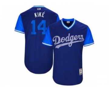 Los Angeles Dodgers #14 Enrique Hernandez Kike Authentic Navy Blue 2017 Players Weekend MLB Jersey